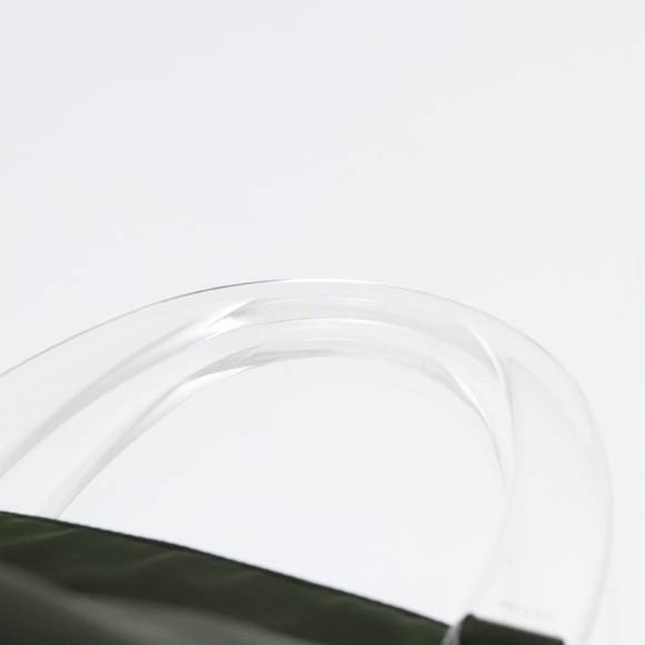 PRADA Hand Bag Nylon Green Clear Silver Auth 88240 - Picture 14 of 16